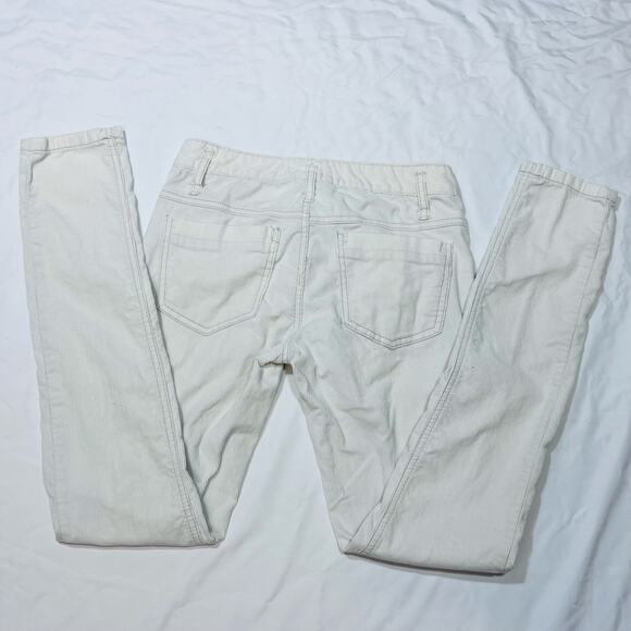 Free People Straight Corduroy Pants Mid Rise White Cream Women 27W x 30L Used - Picture 4 of 11